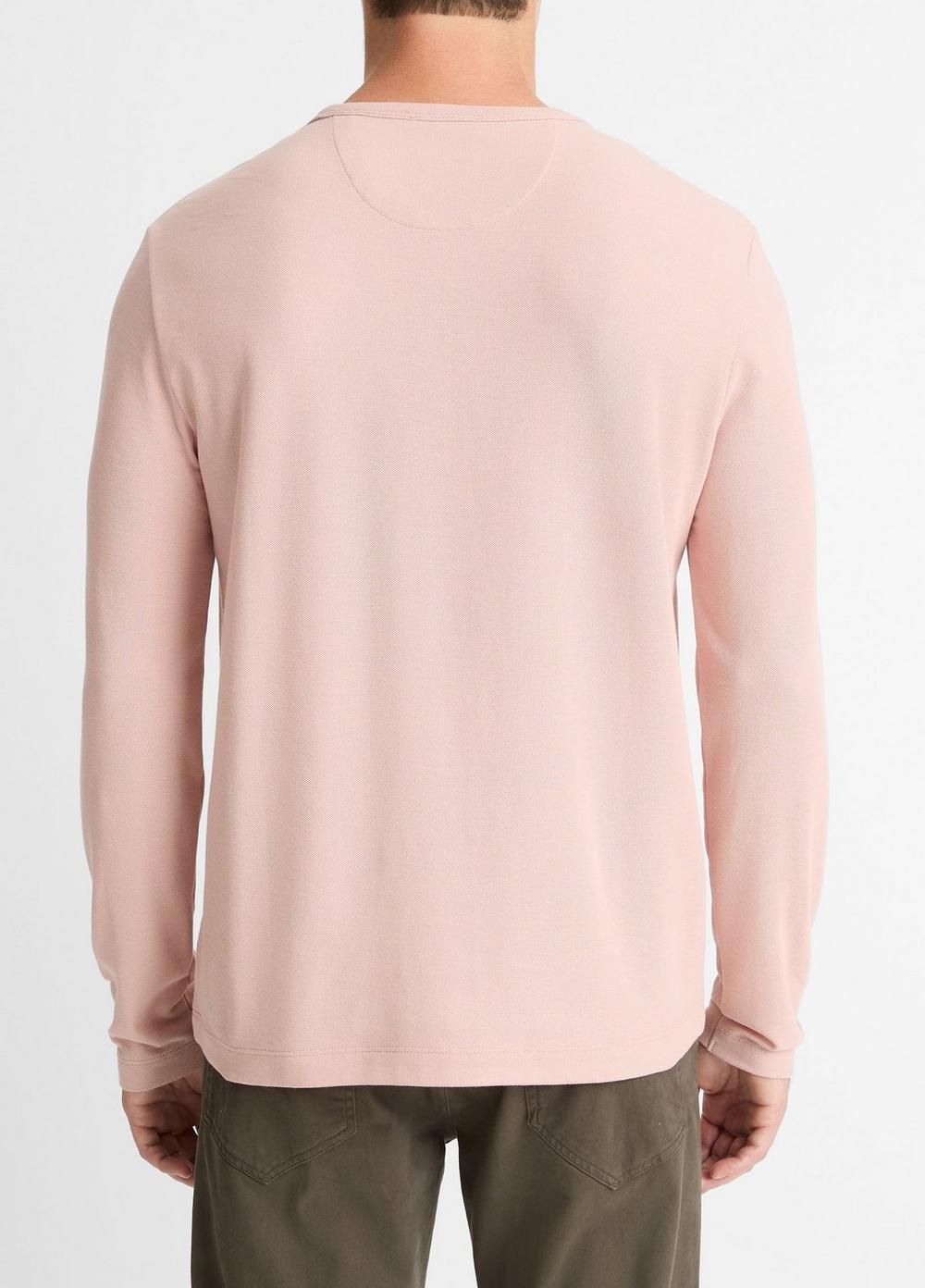 Mens Pima Cotton Piqu Long-Sleeve T-Shirt, Pink Haze, Size M Vince Product Image