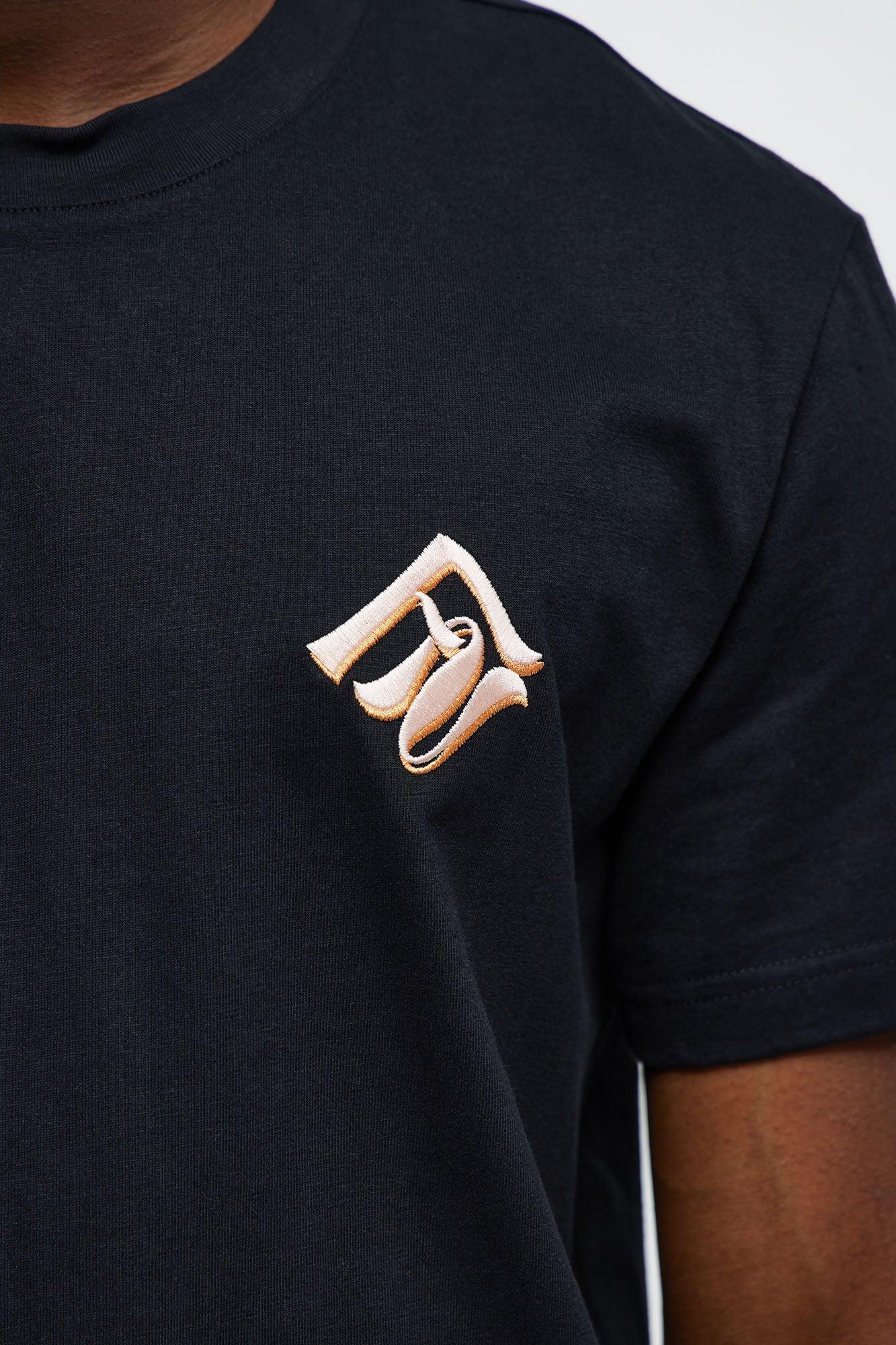 Chateau Embroidered Short Sleeve Tee - Black Product Image