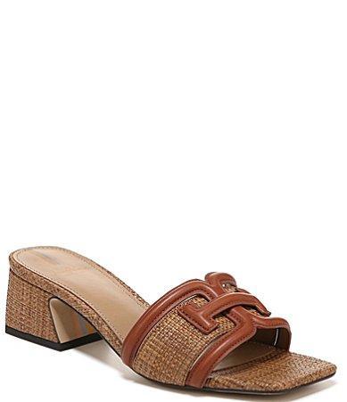 Sam Edelman Womens Waylon Square Toe Logo Block Heel Sandals Product Image