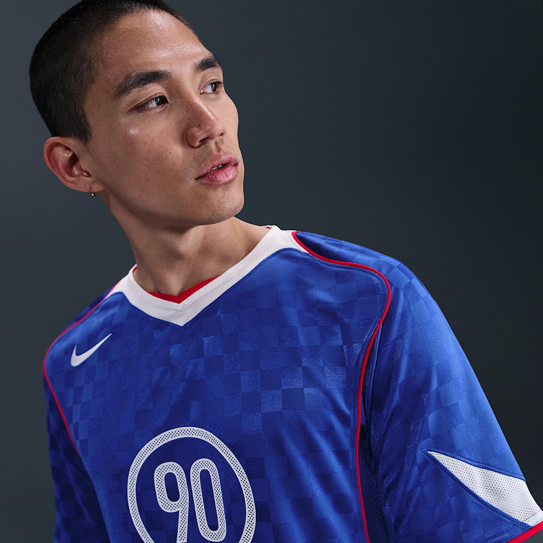 Nike Mens Total 90 Dri-FIT Soccer Jersey in Game Royal/White/Sport Red Product Image