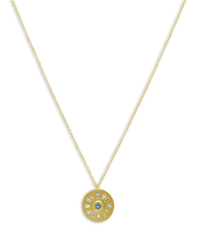 MEIRA T 14k Yellow Gold Diamond Baguette & Round Disc Pendant Necklace, 16-18 Product Image