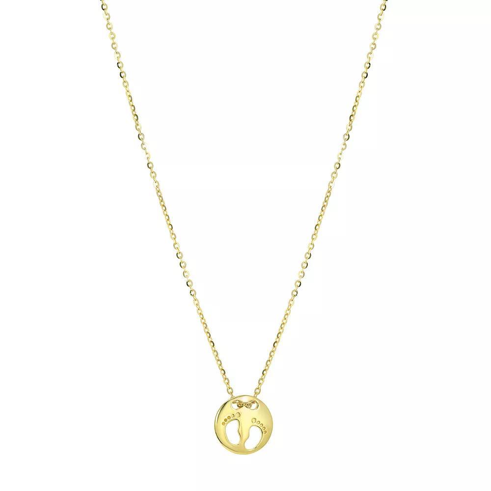 Taylor Grace 10k Gold Baby Feet Pendant Necklace, Women's, Size: 18" Product Image