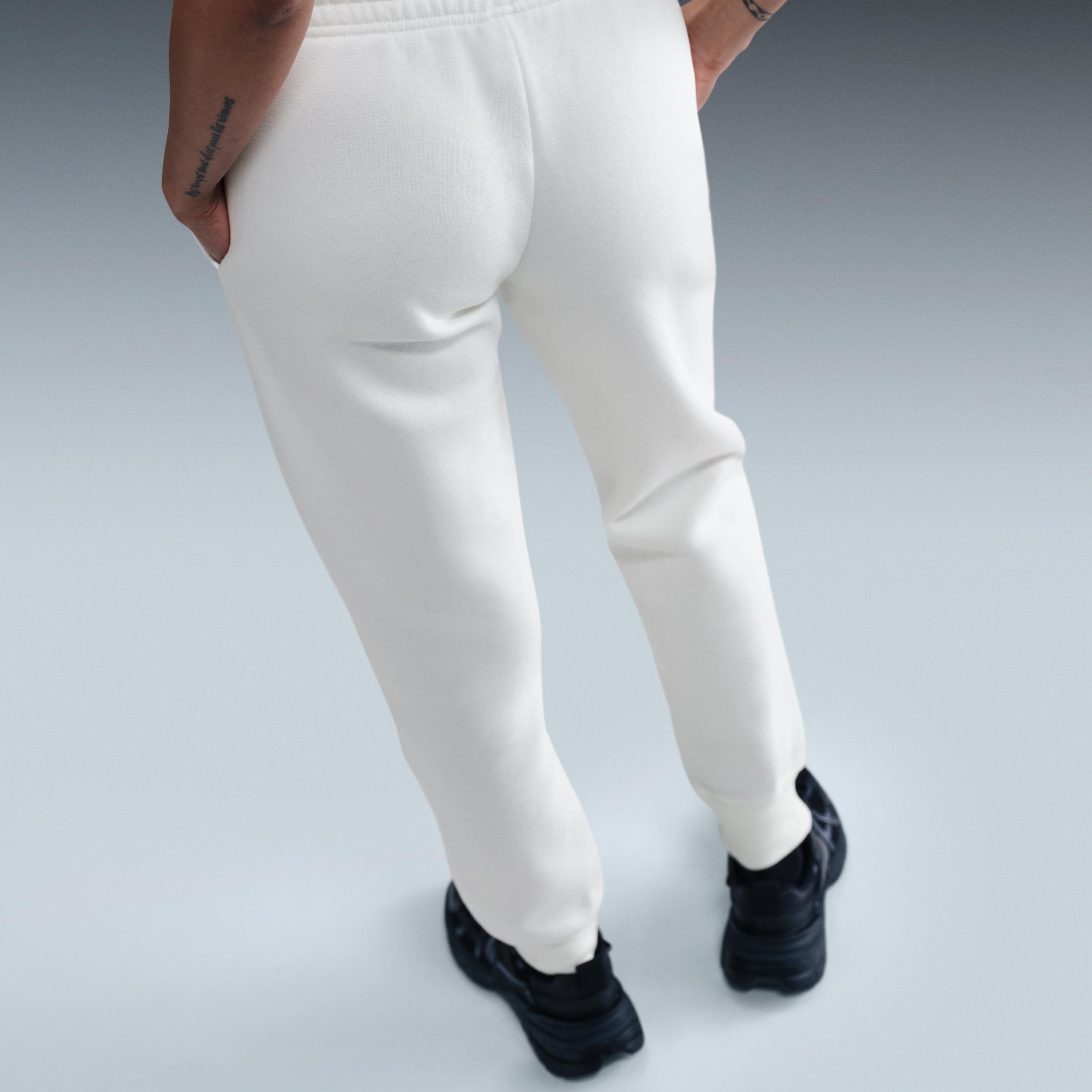 Nike Women's Sportswear Phoenix Fleece Mid-Rise Jogger Sweatpants in White/Sail Size 2XL Cotton/Polyester/Fleece Product Image