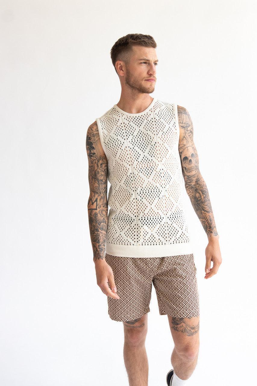 Diamond Crochet Sweater Vest Product Image