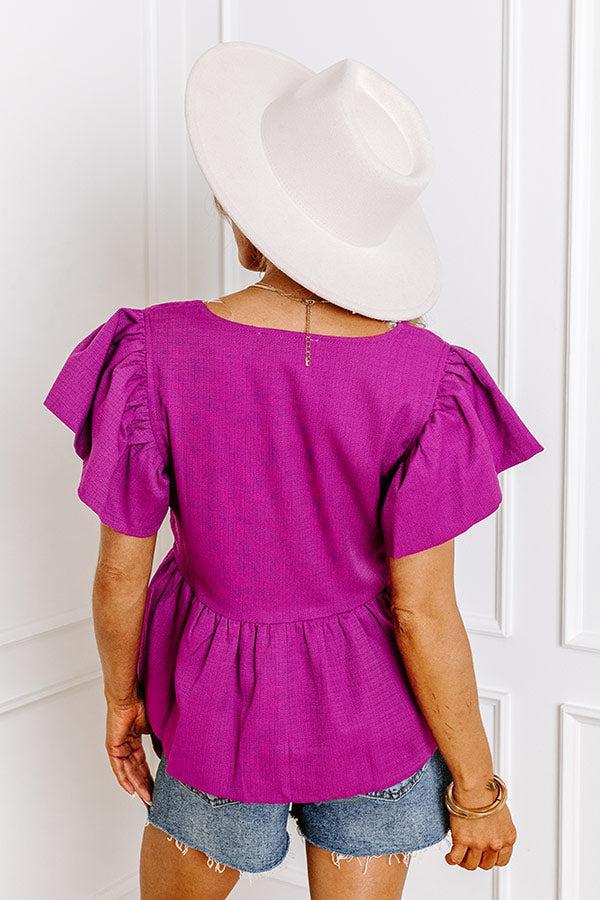 Endless Charisma Peplum Top in Orchid Product Image