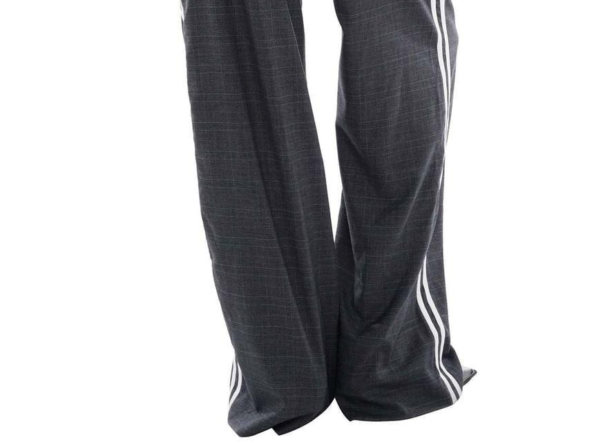 Low Waist Striped Straight-Fit Wide-Leg Dress Pants Product Image