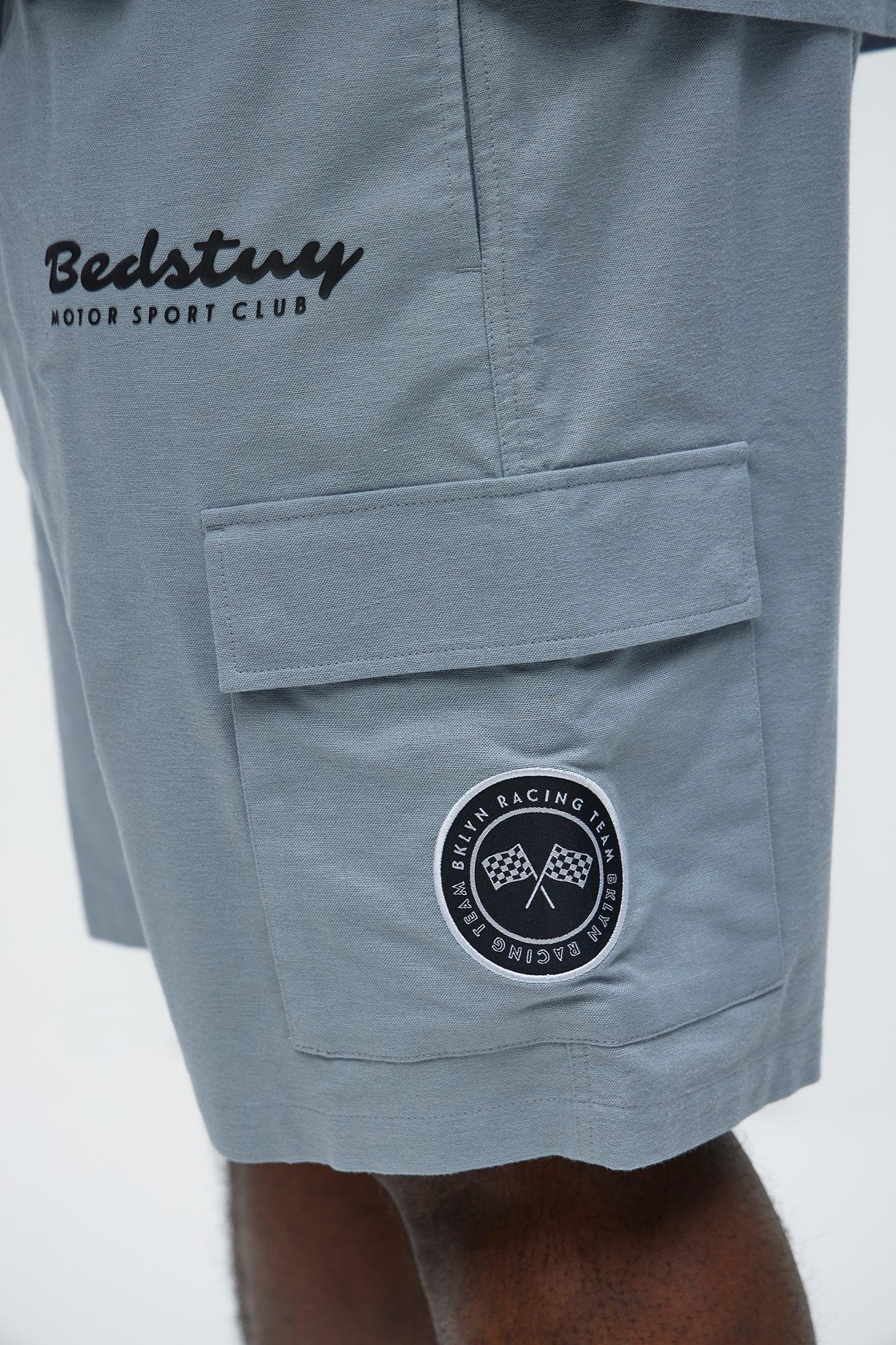 Bedstuy Patch Relaxed Shorts - Light Blue Product Image