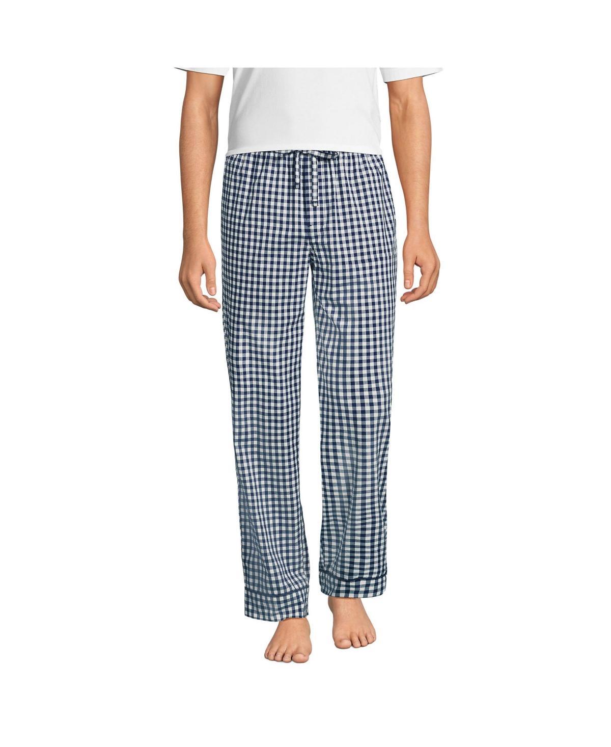 Men's Lands' End Essential Pajama Pants, Size: Large, White Blue Stripe Product Image
