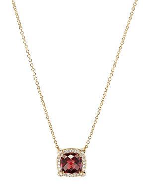 David Yurman Petite Chatelaine Pave Bezel Pendant Necklace in 18K Yellow Gold with Hampton Blue Topaz, 18 Product Image