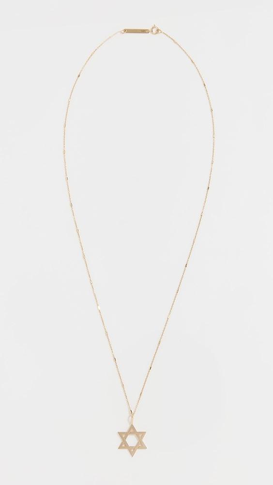 Zoe Chicco 14k Gold Open Star of David Charm Necklace | Shopbop Product Image