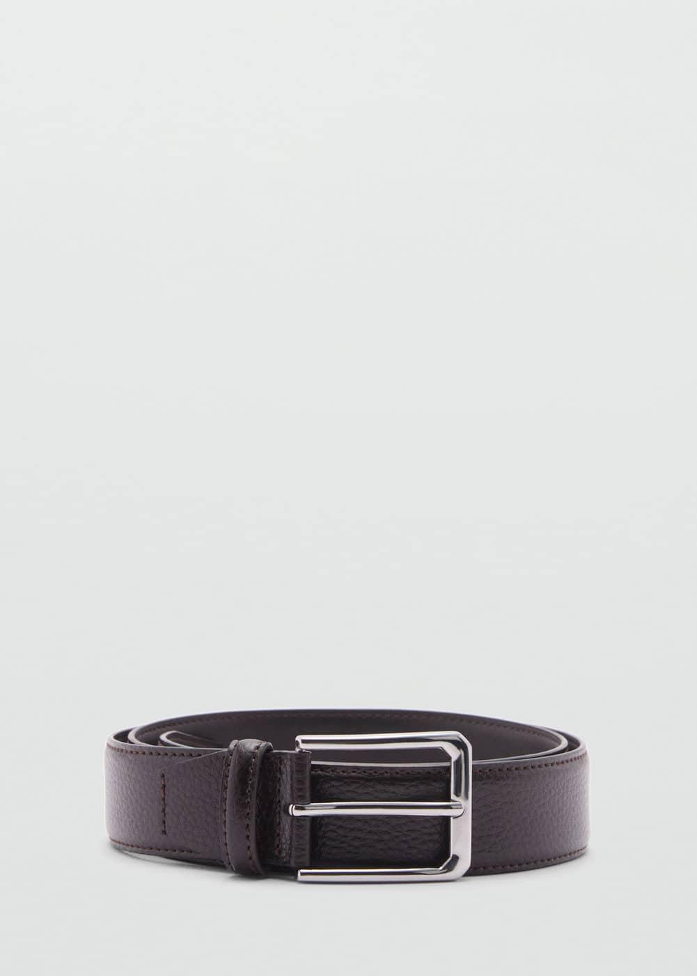 100% beaten leather belt - Men | MANGO USA Product Image