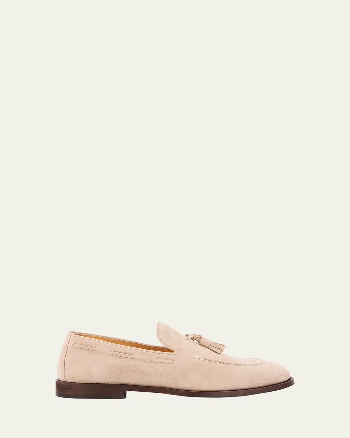 Mens Suede Flex-Sole Tassel Loafers Product Image