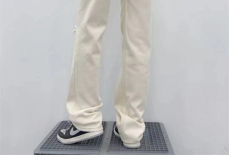 High Rise Washed Ripped Straight Leg Jeans Product Image