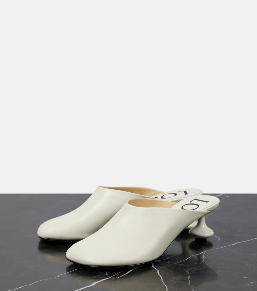 Toy Leather Drop Stiletto Mules In White Product Image