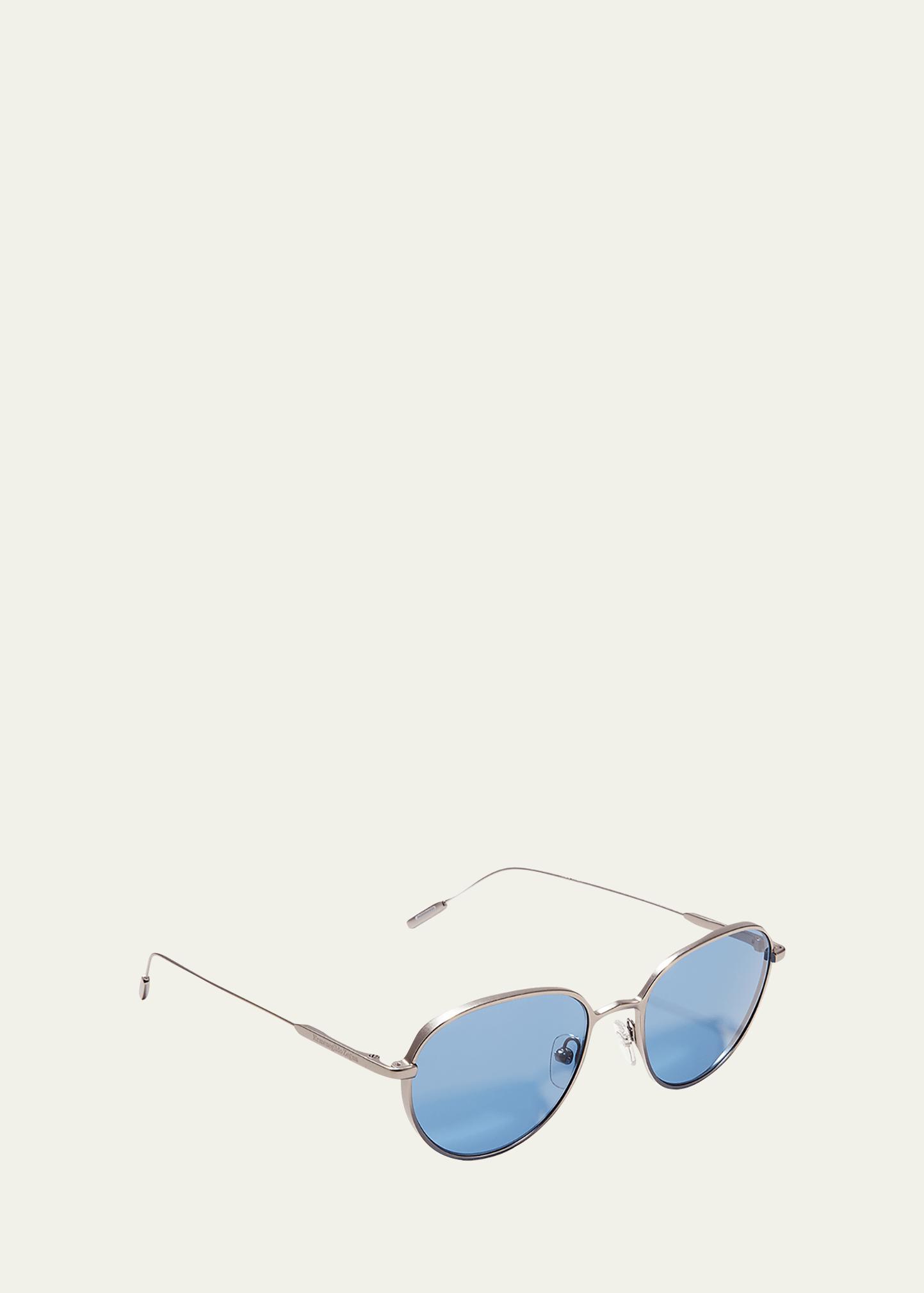 Mens Metal Round Sunglasses Product Image