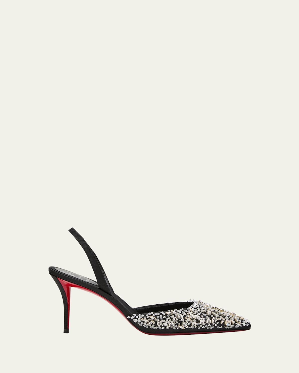 Queenissima Embellished Red Sole Slingback Pumps Product Image