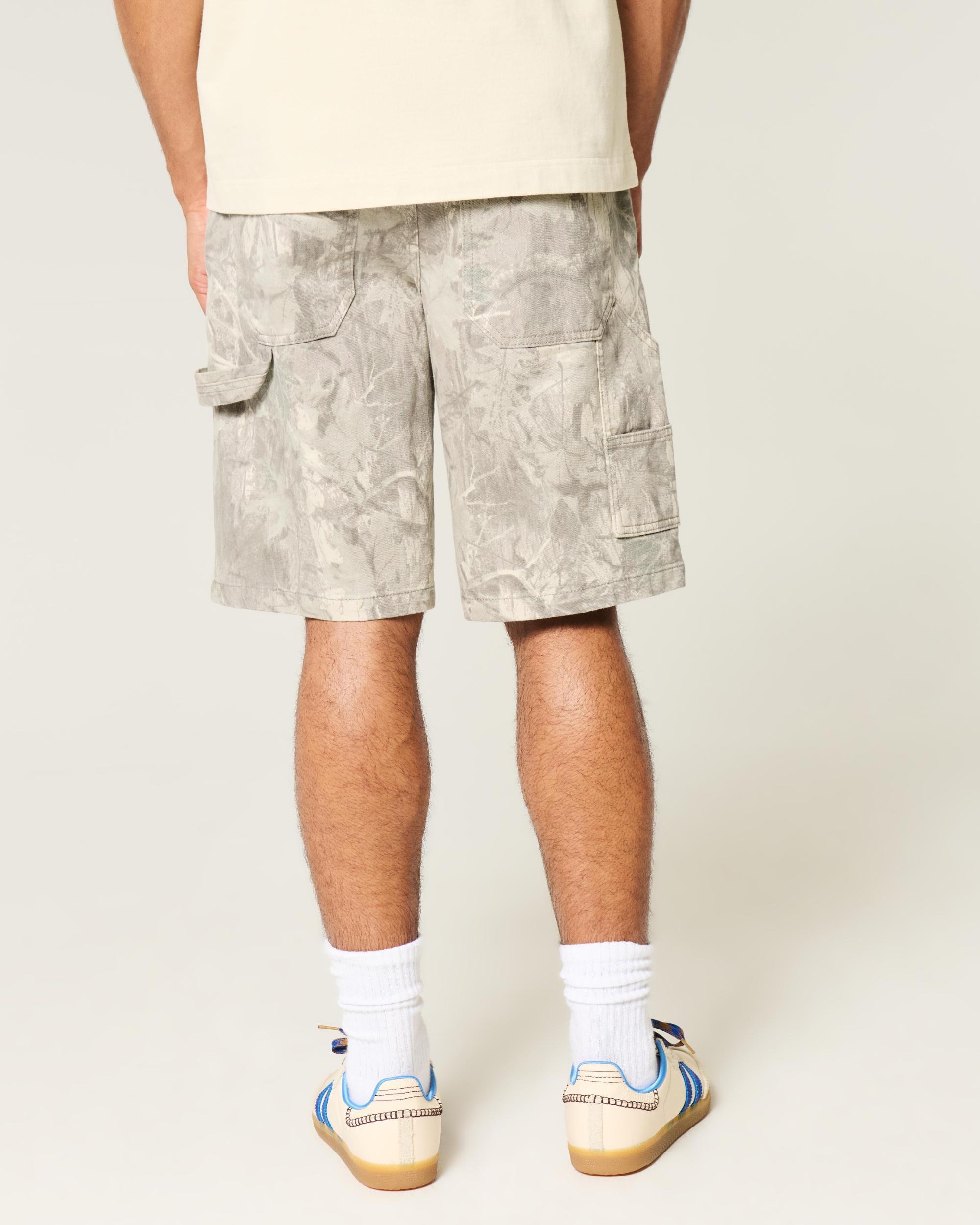 Washed Black Baggy Denim Shorts Product Image