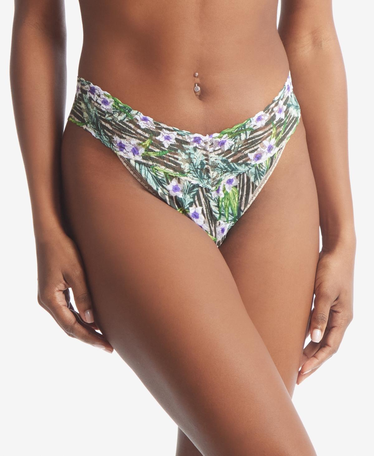 Printed Original-Rise Signature Lace Thong Product Image