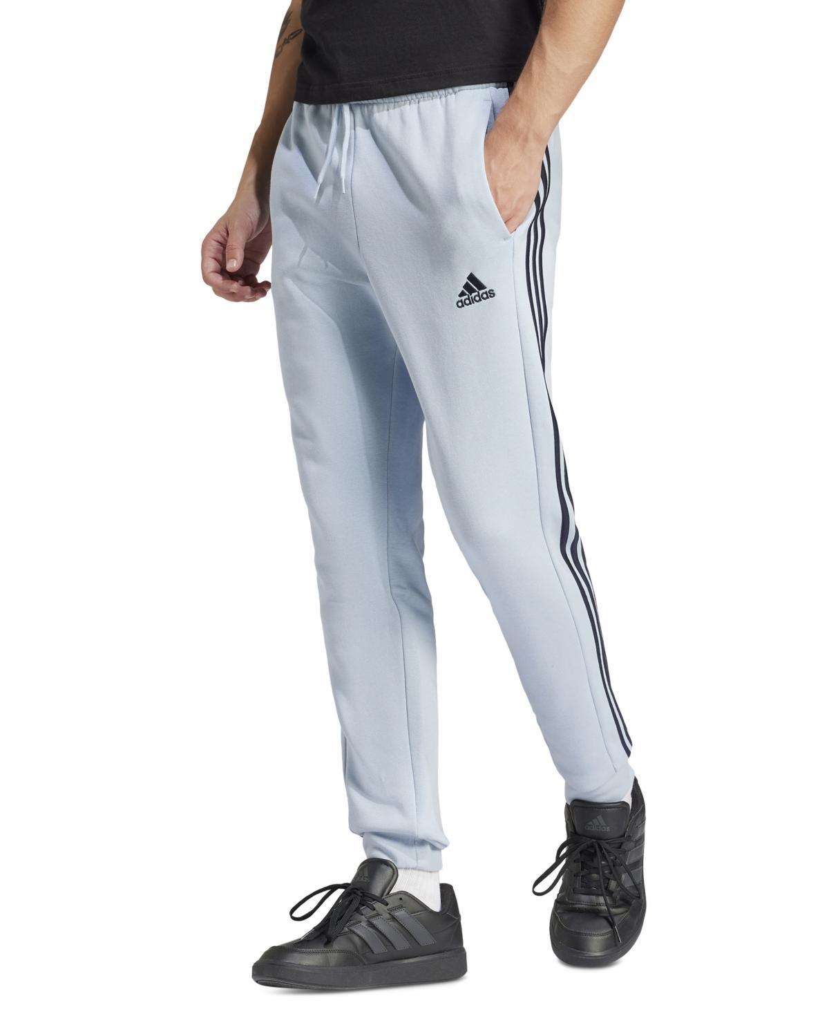 adidas Mens adidas Essentials 3-Stripes Fleece Tapered Cuff Pants - Mens Medium Grey Heather Product Image
