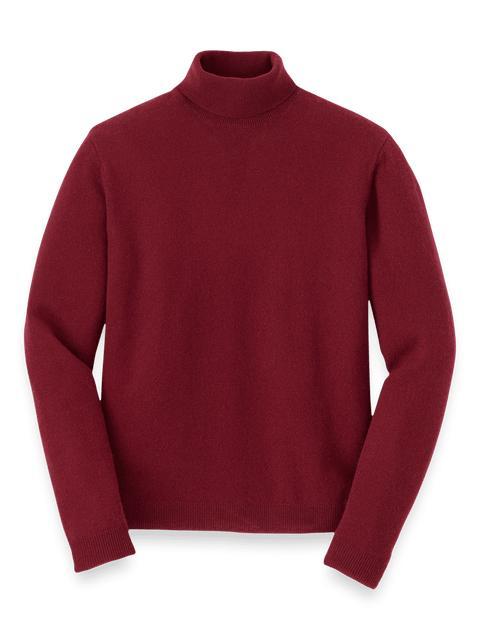 Cashmere Turtleneck Sweater - Burgundy Product Image