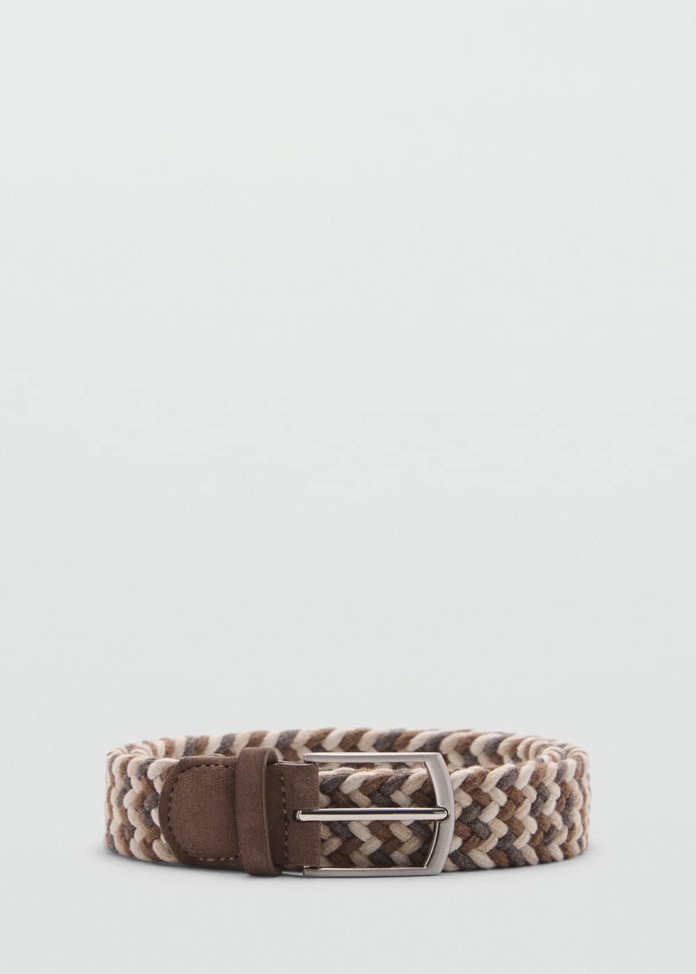 Braided elastic coloured belt - Men | MANGO USA Product Image