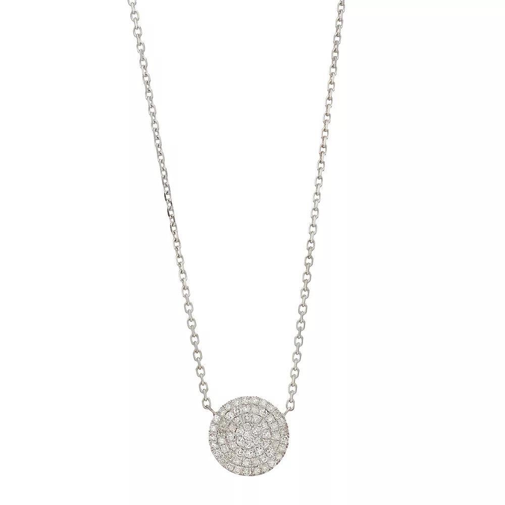 Ava Blue 14k White Gold 1/5 Carat T.W. Diamond Disc Necklace, Womens Product Image