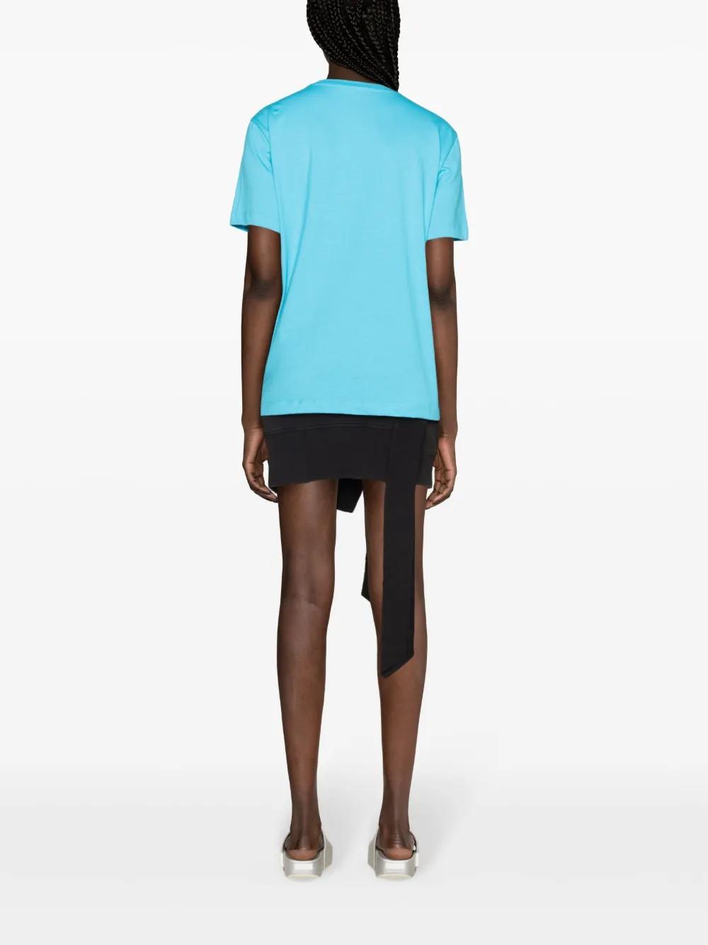 MSGM Logo-print Cotton T-shirt In Blue Product Image