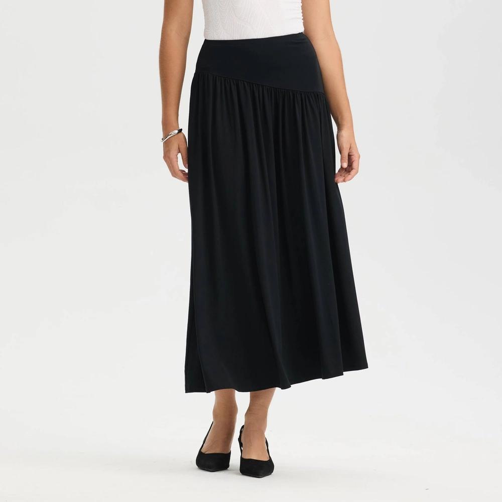 Women's Ruched Midi A-Line Skirt - A New Day™ Product Image