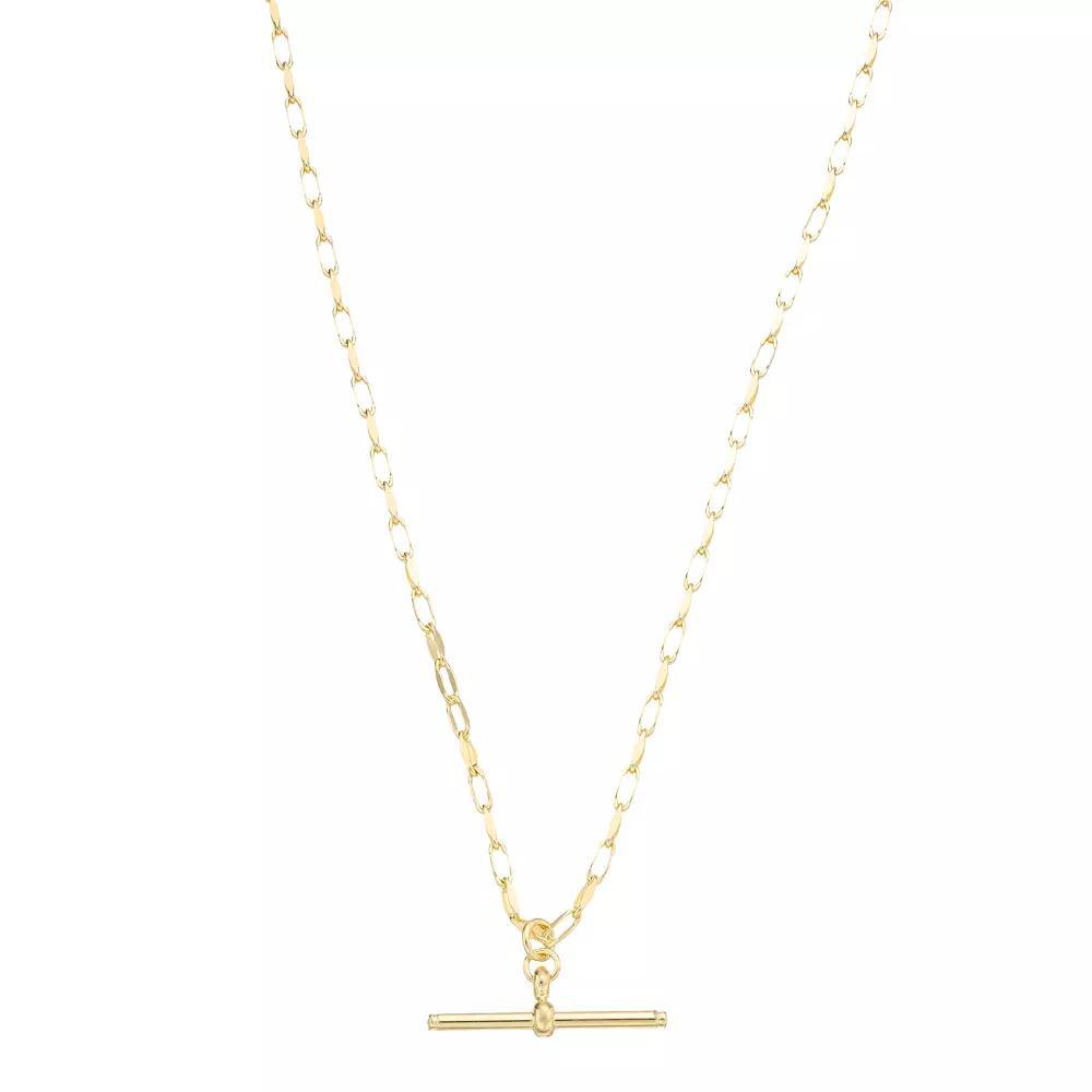 14k Gold Over Sterling Silver Toggle Link Necklace, Women's, Size: 18", Gold Tone Product Image