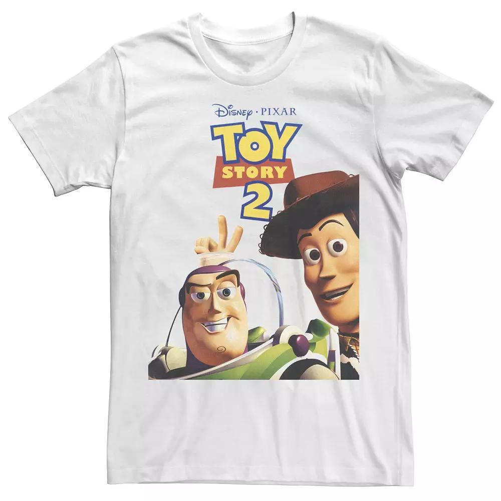 Men's Disney Pixar Toy Story 2 Woody And Buzz Movie Poster Tee, Size: Medium, White Product Image