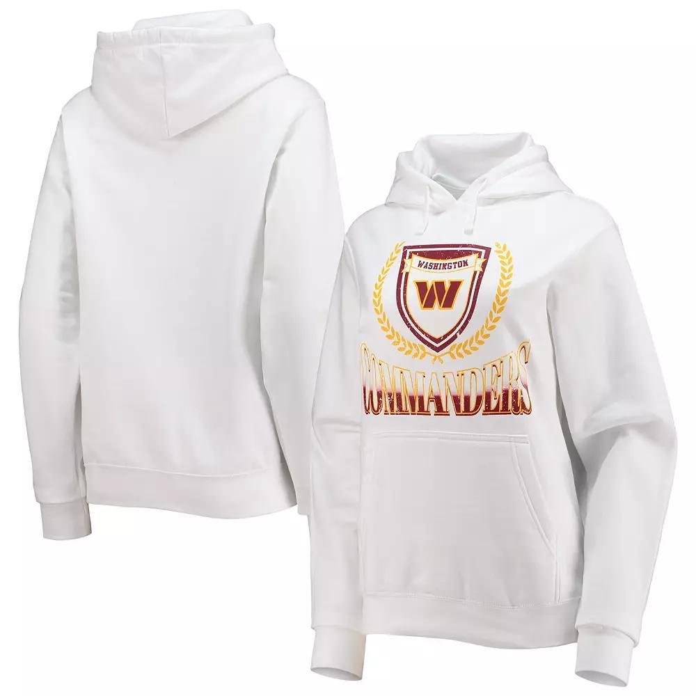 Women's WEAR by Erin Andrews White Washington Commanders Fleece Pullover Hoodie, Size: 2XL, Wft White Product Image