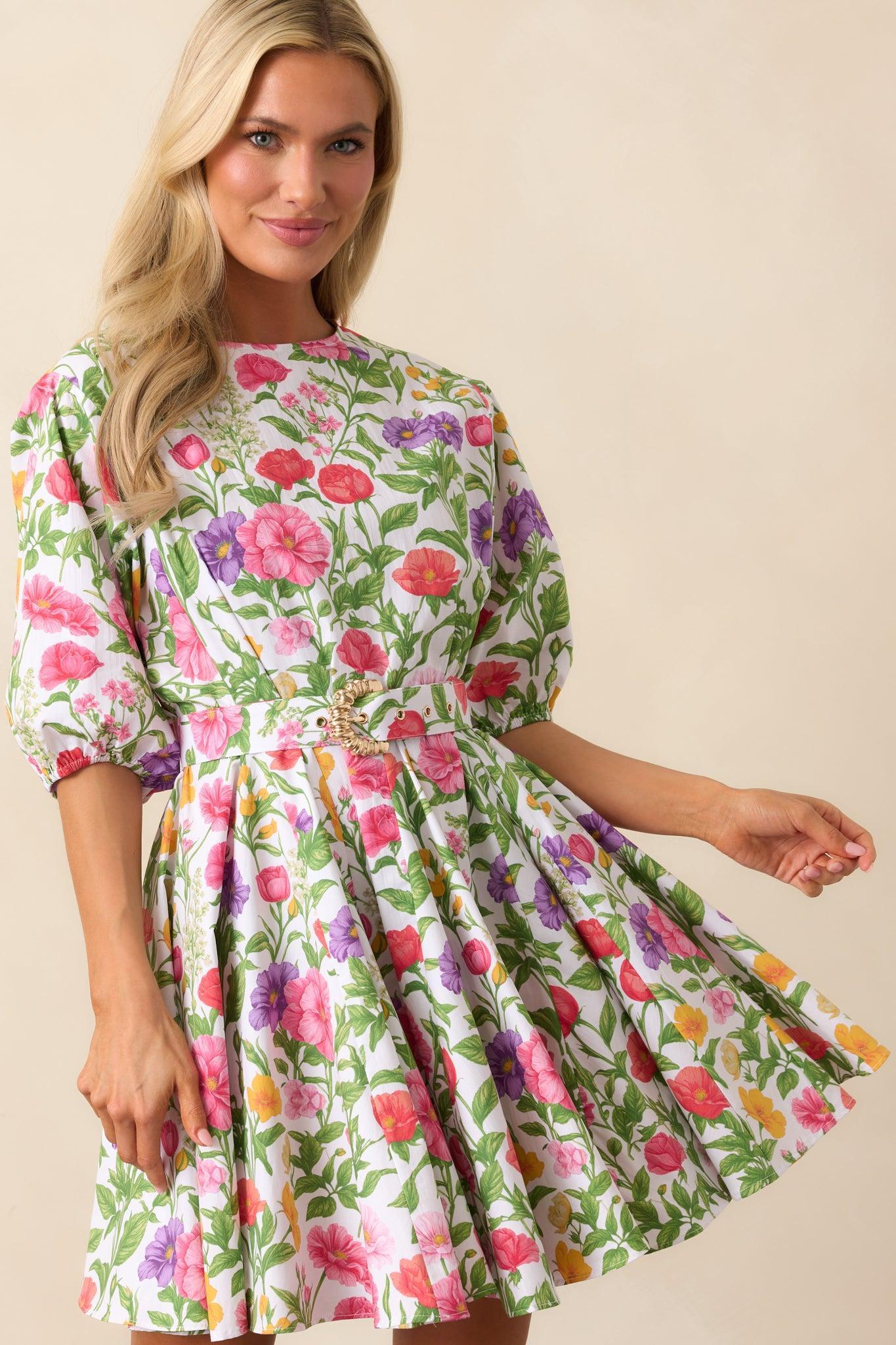 Fallon Secret Garden Floral Cotton Swing Dress Product Image