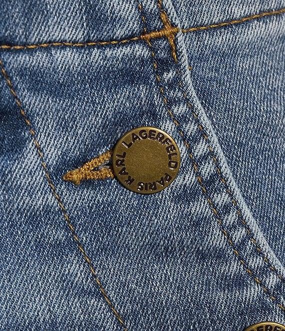 KARL LAGERFELD PARIS Flare Leg Stretch Denim Sailor Jeans Product Image