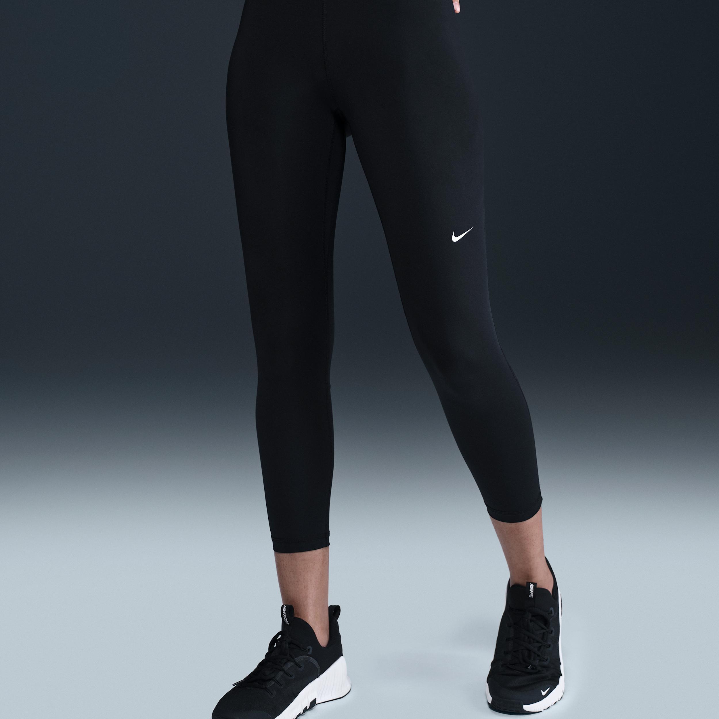 Women's Nike Pro Mid-Rise Crop Mesh-Panel Leggings Product Image