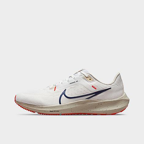 Nike Mens Air Zoom Pegasus 40 - Shoes White/Obsidian/Brown Product Image