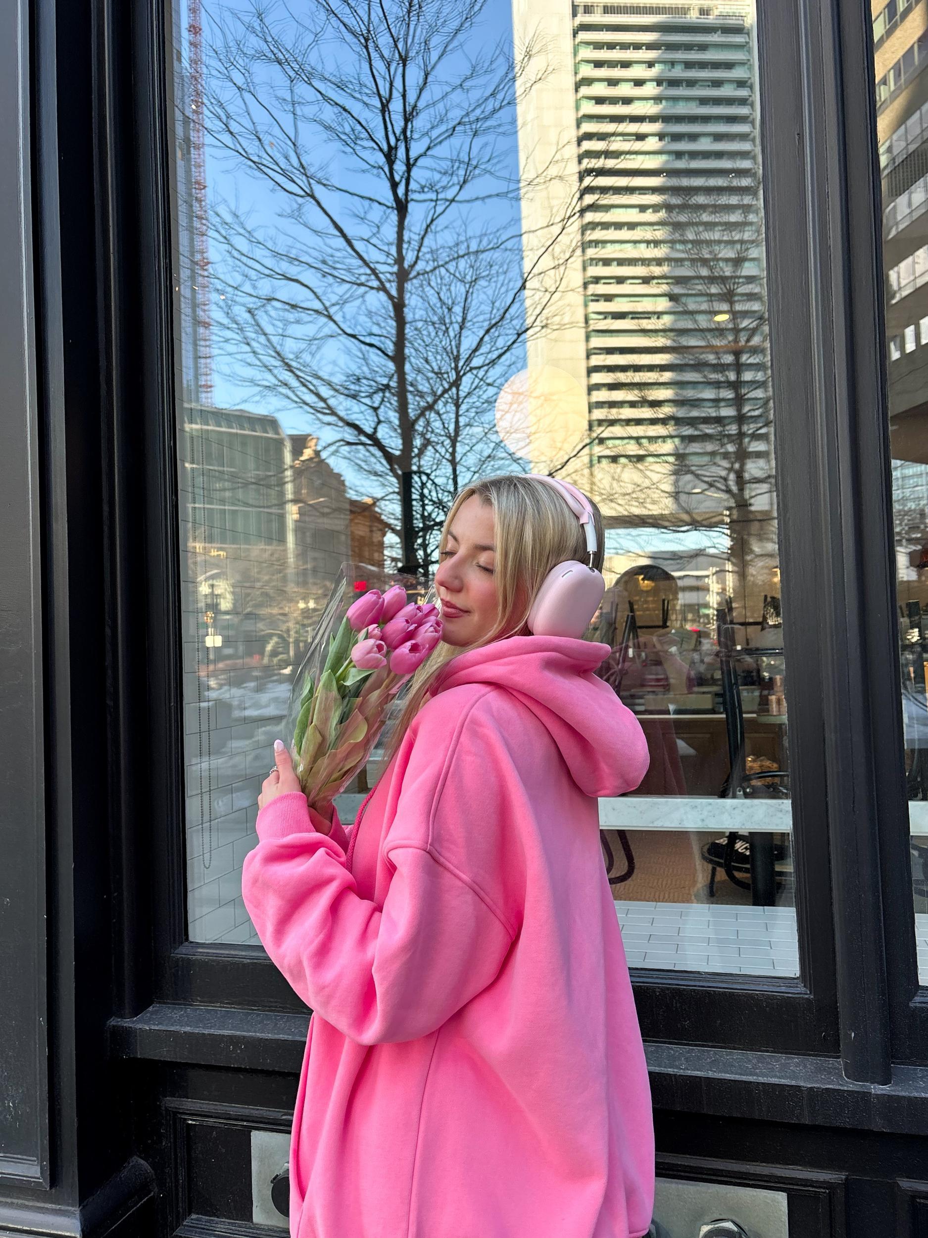 Hibiscus Pink Basic Blank Hoodie Product Image