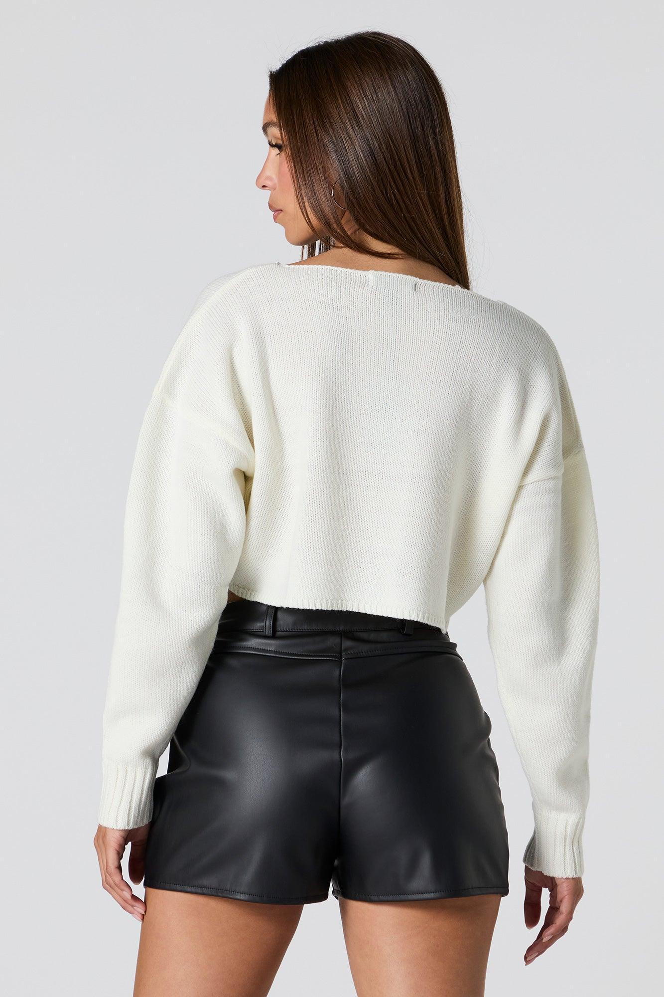 Faux Leather Pleated Mom Short Female Product Image