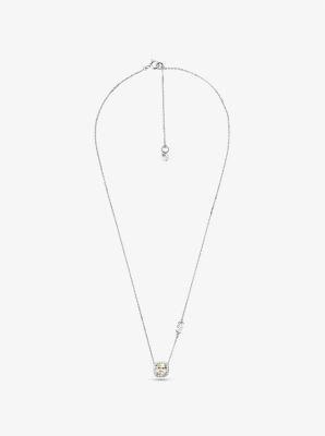 Sterling Pavé Halo Necklace Product Image