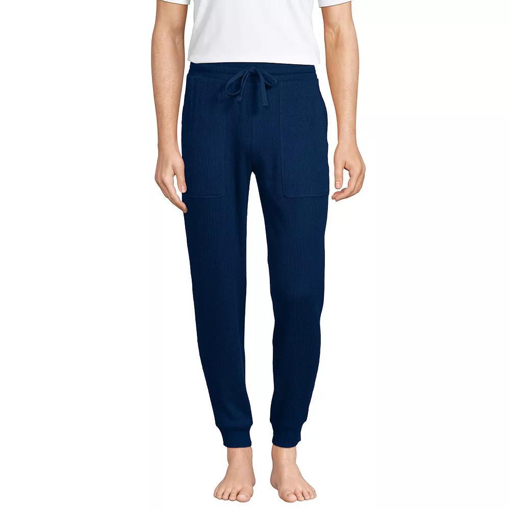 Men's Lands' End Brushed Rib Joggers, Size: Large, Black Product Image