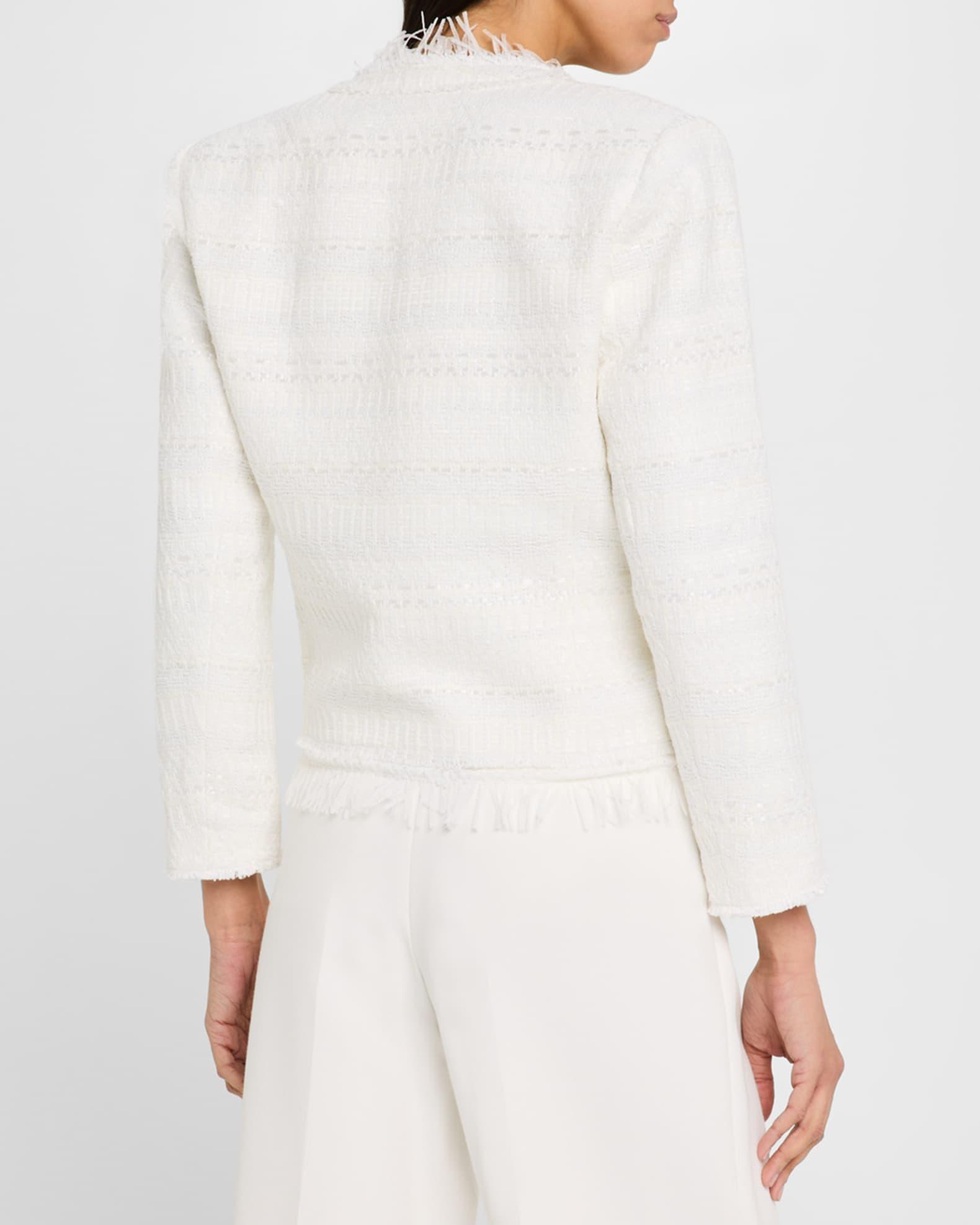 Harper Fringe-Trim Tweed Jacket Product Image