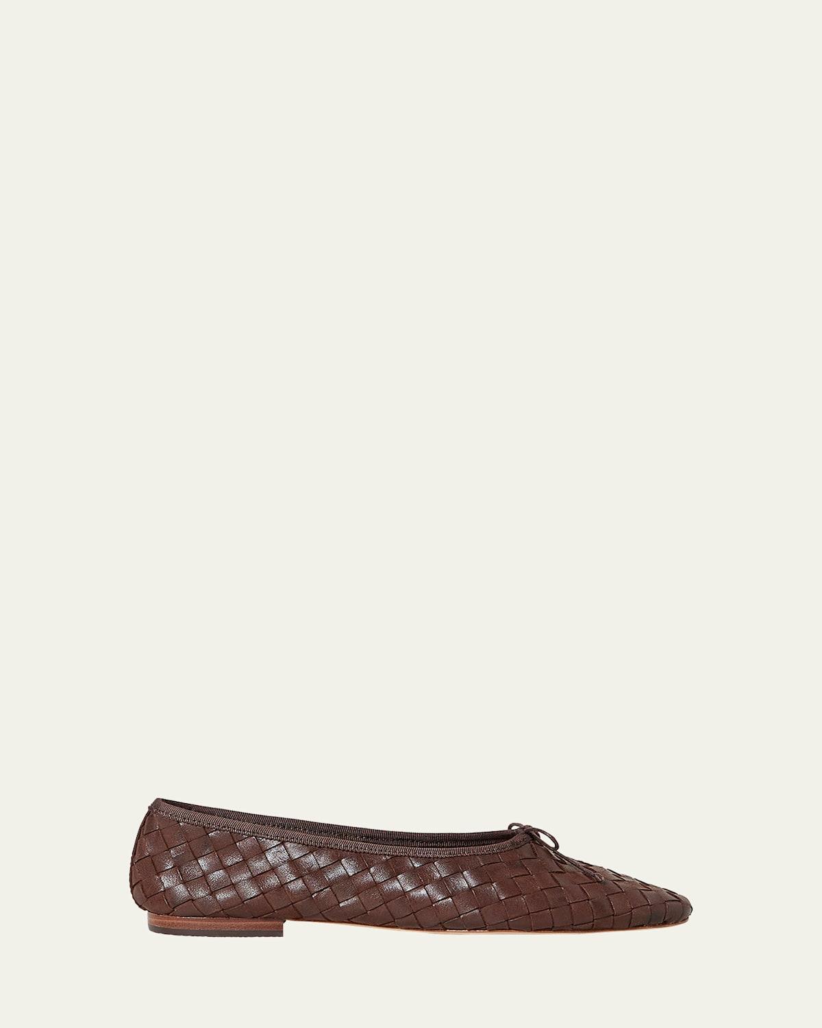 Saint Laurent Womens Poppy Ballerinas in Smooth Leather Product Image