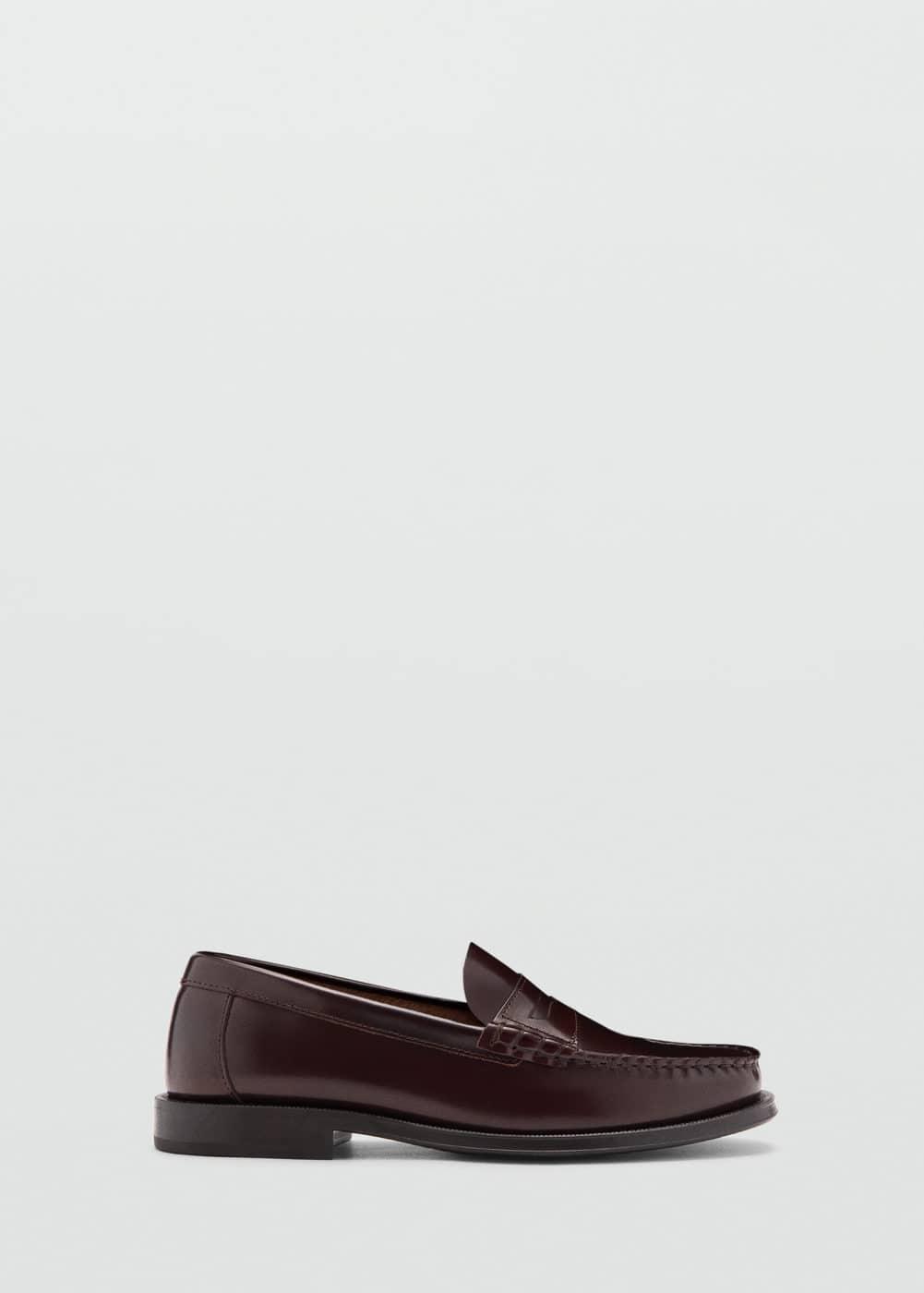 Aged-leather loafers - Men | MANGO USA Product Image
