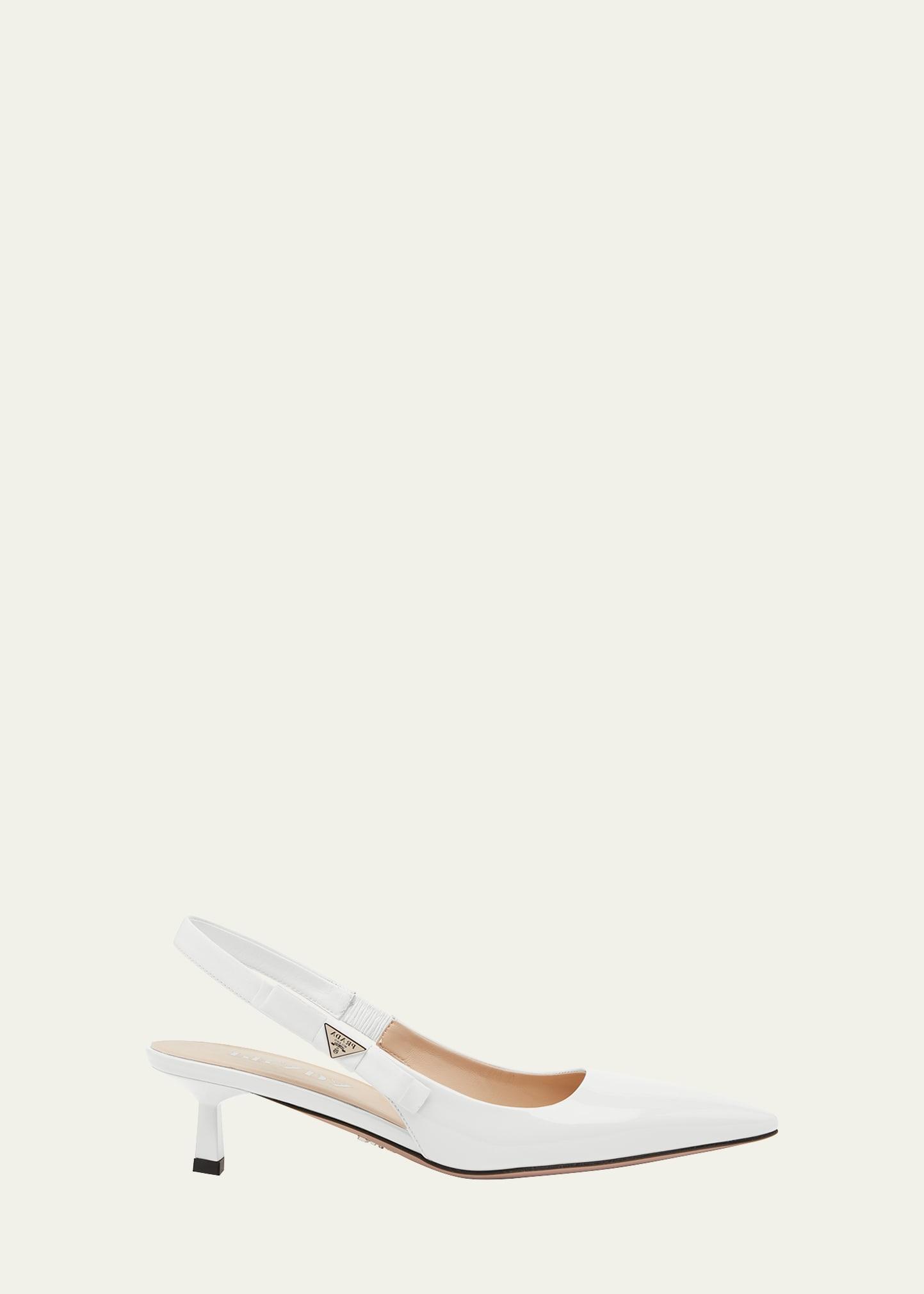 Patent Bow Slingback Pumps Product Image