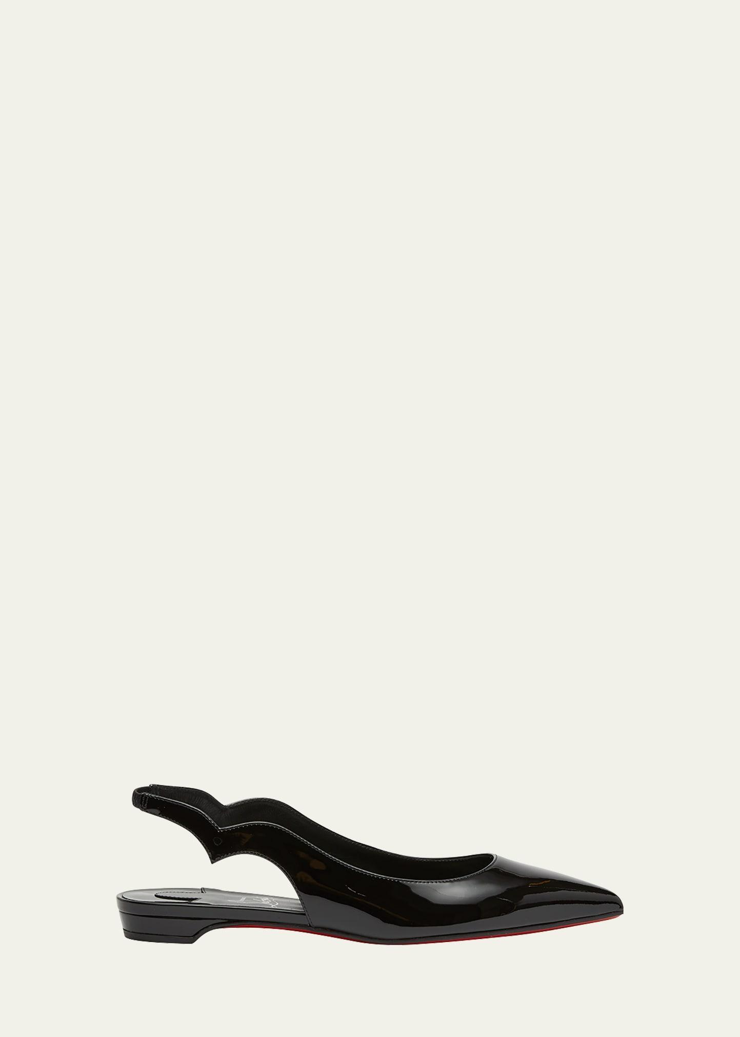 Hot Chickita Patent Red Sole Slingback Flats Product Image