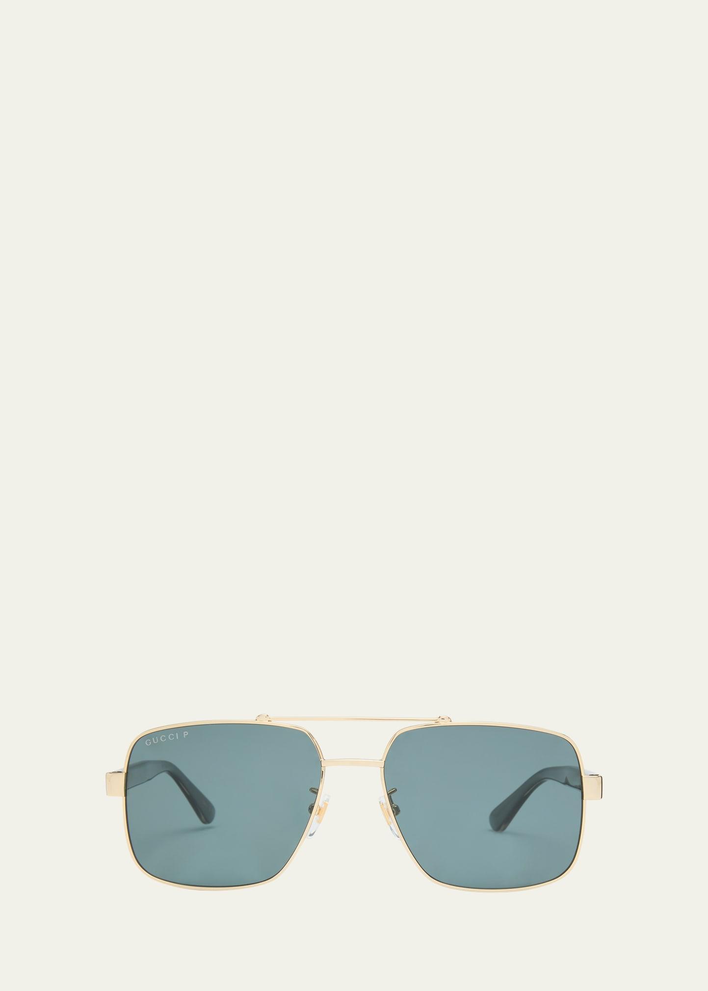 Mens GG0529Sm Double-Bridge Aviator Sunglasses Product Image