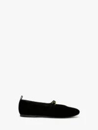 Saint Laurent Womens Poppy Ballerinas in Smooth Leather Product Image
