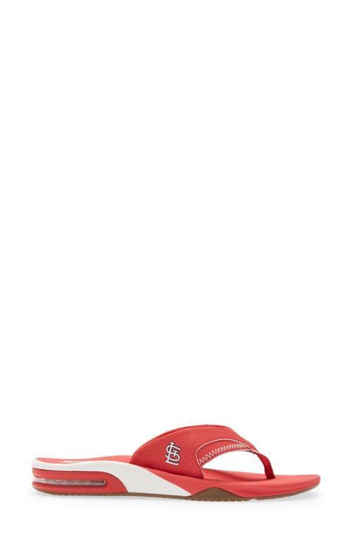 Mens REEF St. Louis Cardinals Fanning Bottle Opener Sandals Product Image