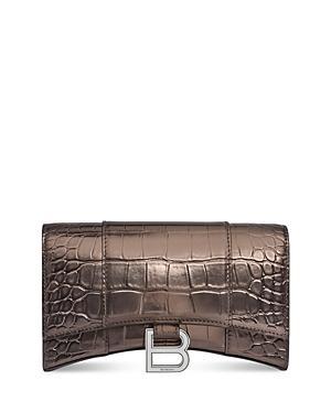 Womens Hourglass Wallet with Chain Crocodile Embossed Product Image