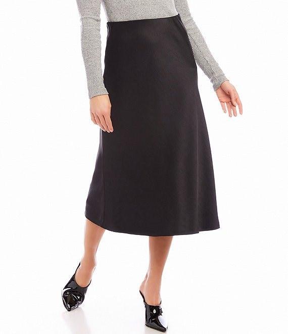 Karen Kane Satin Midi A-Line Skirt Product Image