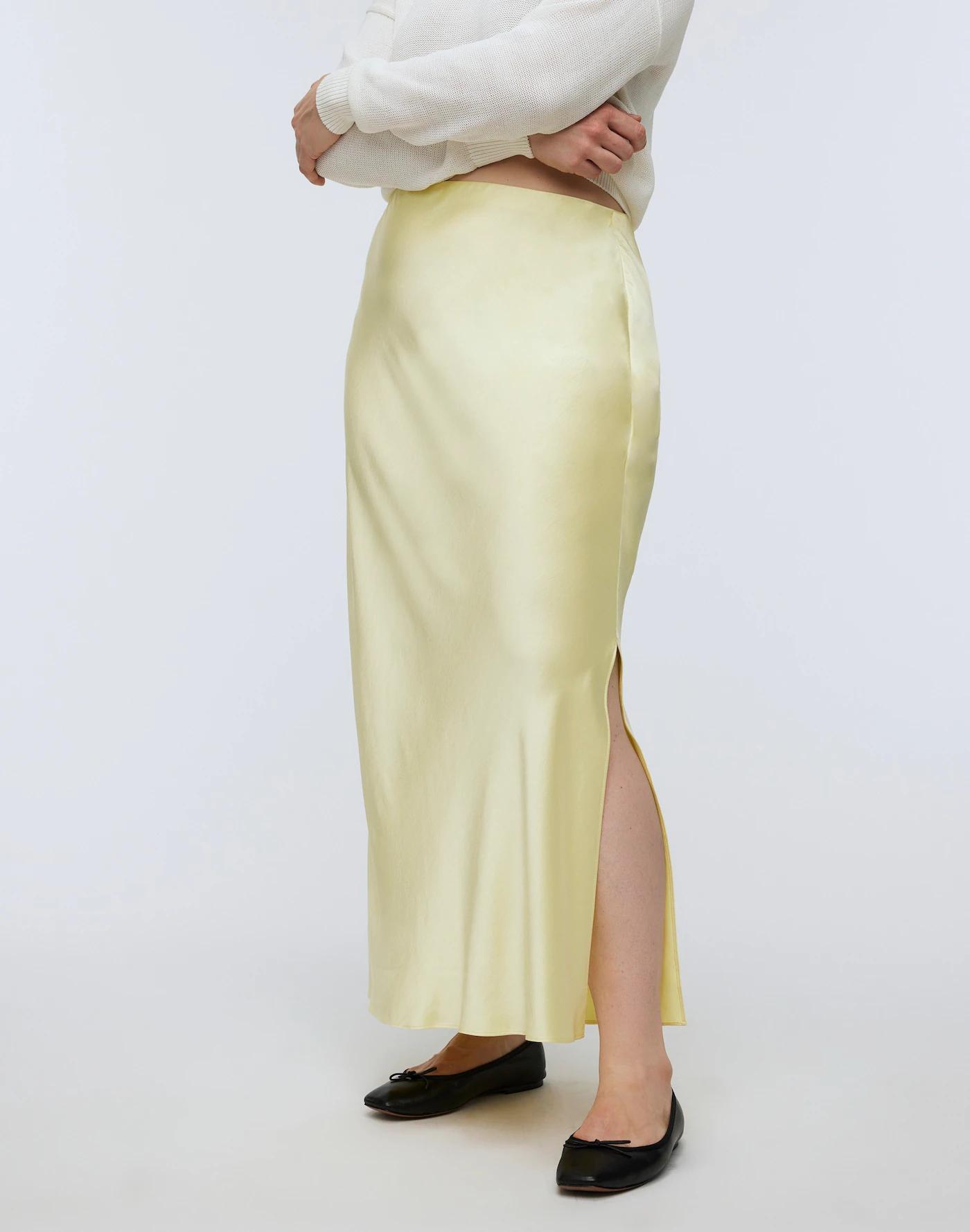 Satin Maxi Slip Skirt Product Image